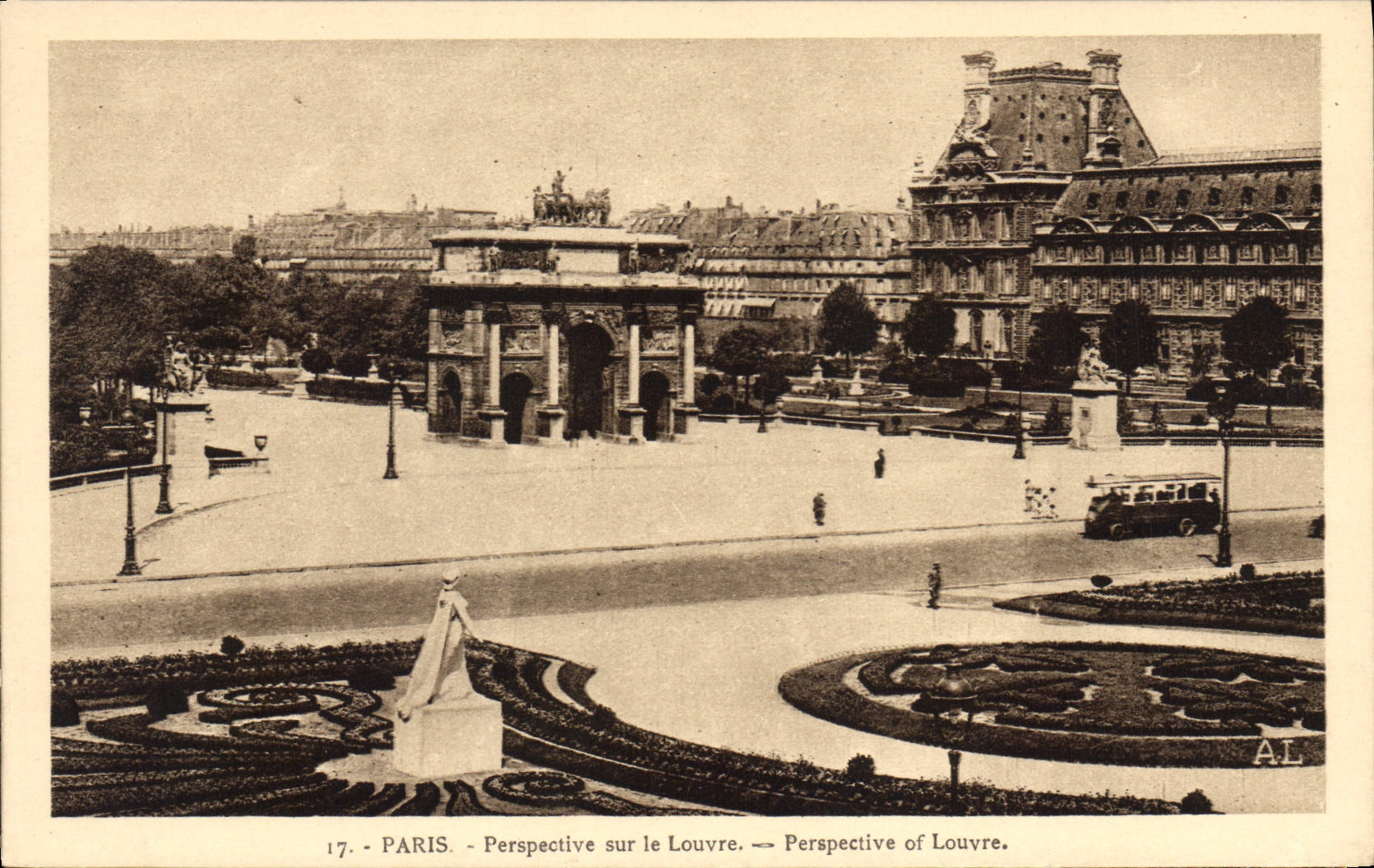 CPA Paris Perspective sur le Louvre 