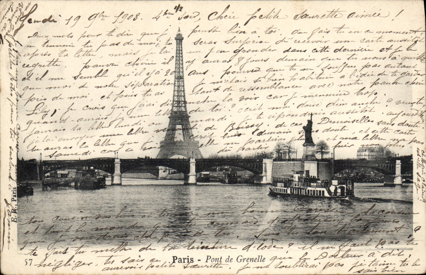 CPA Paris Pont de Grenelle Tour Eiffel