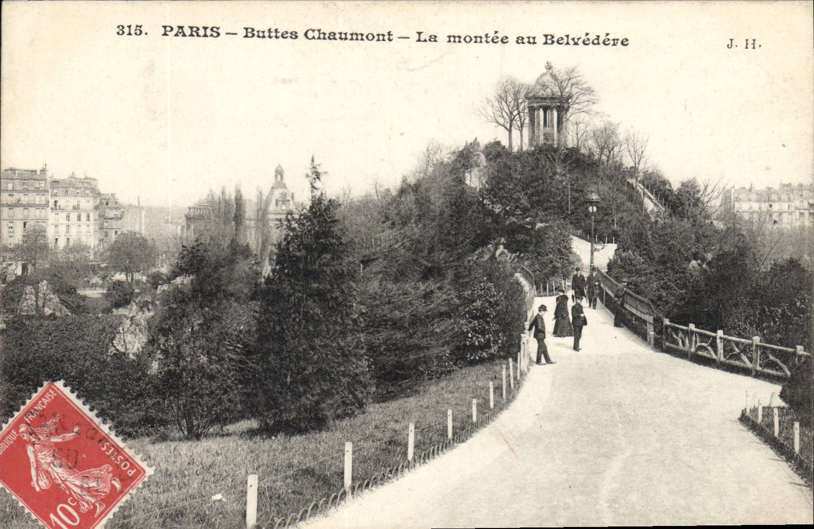 CPA Paris Buttes Chaumont le Montee au Belvedere