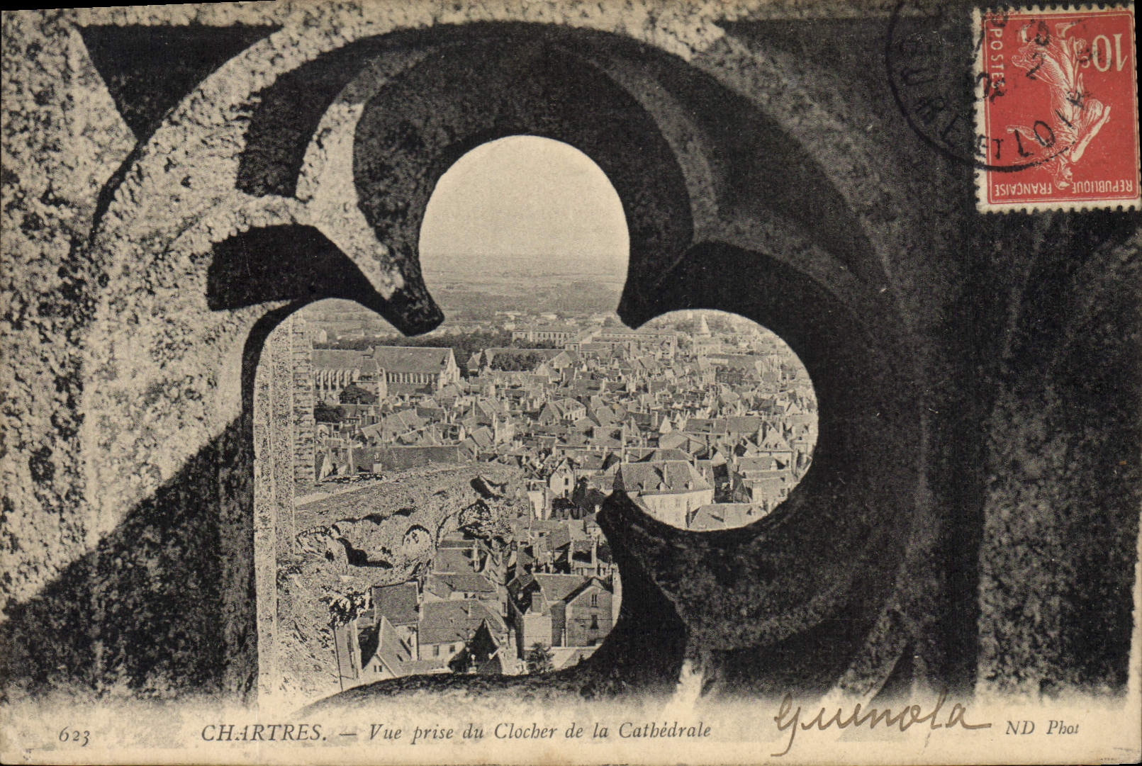 CPA Chartres vue prise du Clocher de la Cathedrale