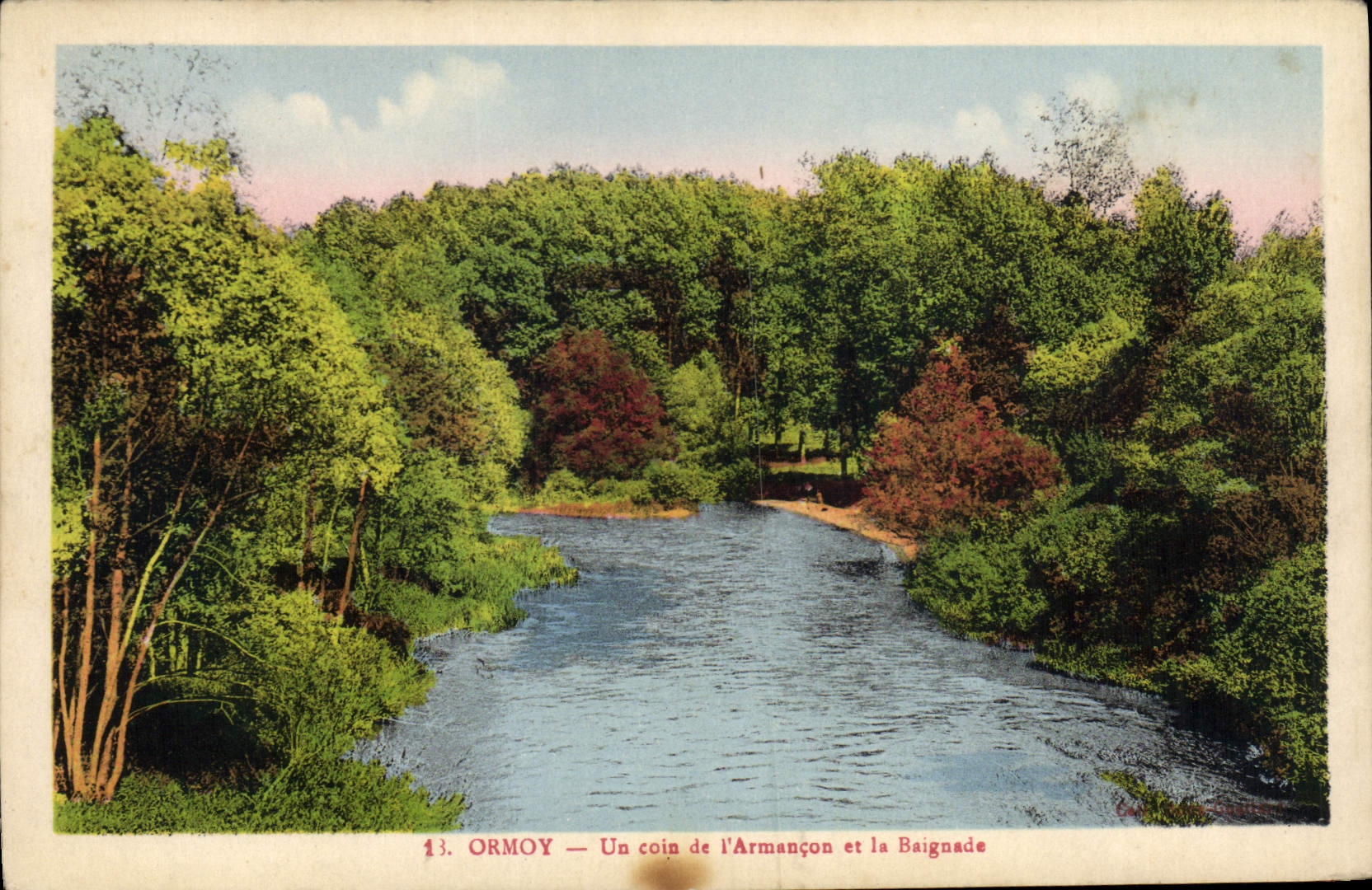 CPA Ormoy un coin de l'Armancon et la Baignade