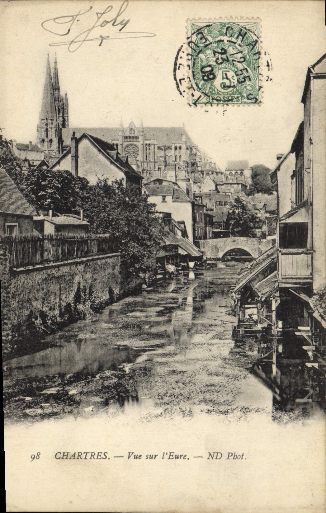 CPA Chartres vue sur l'Eure 