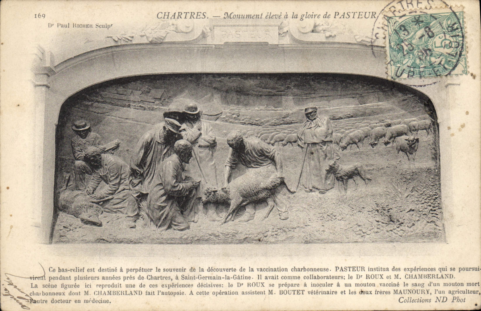 CPA Chartres Monument eleve a la gloire de Pasteur 