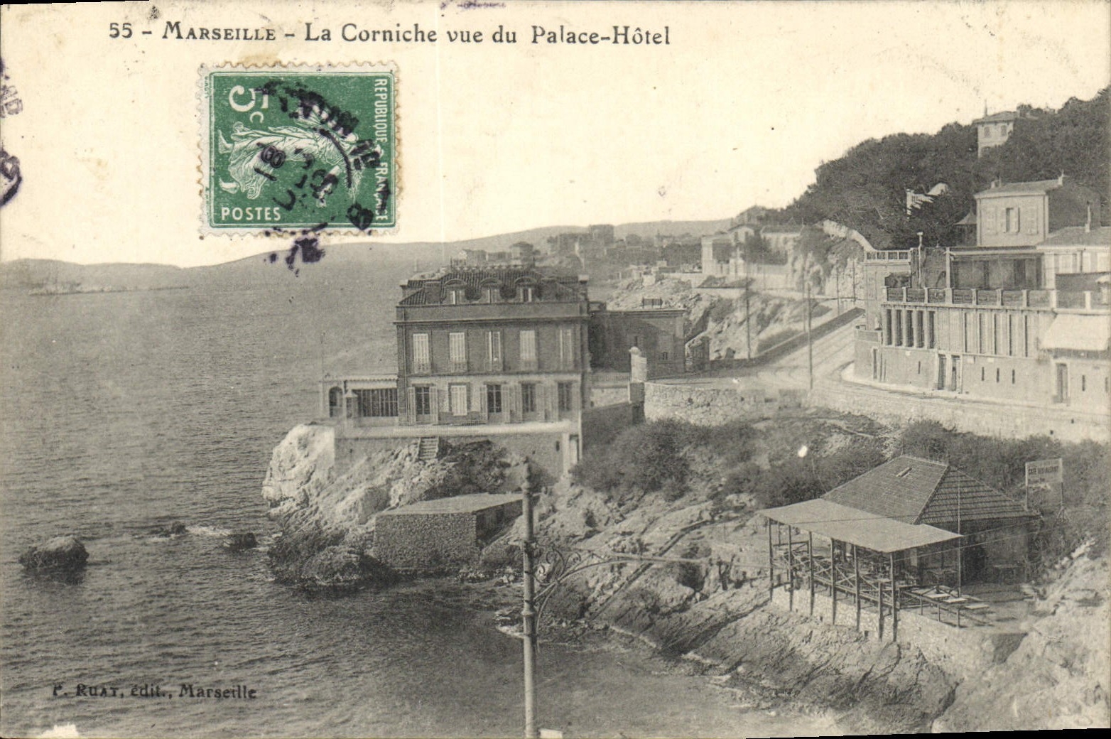 CPA Marseille La Corniche vue du Palace Hotel