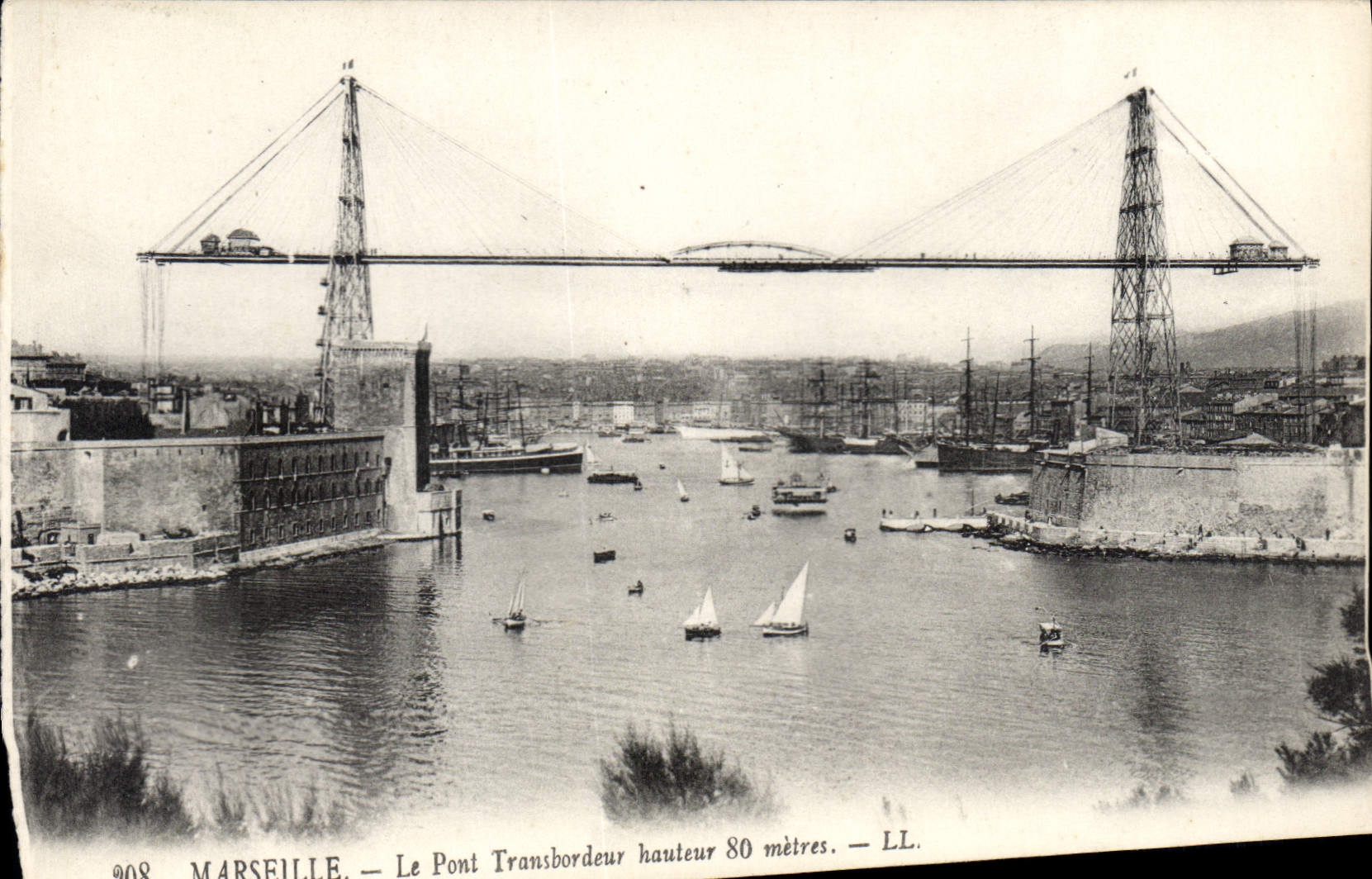 CPA Marseille Le Pont Transbordeur hauteur 80 metres 