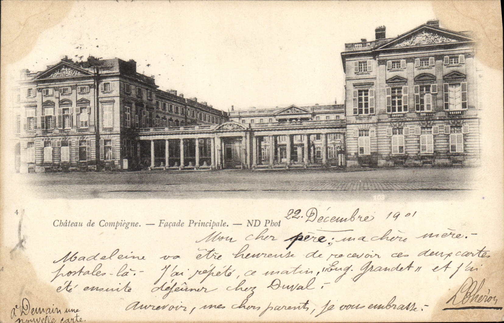 CPA Chateau de Compiegne Facade Principale