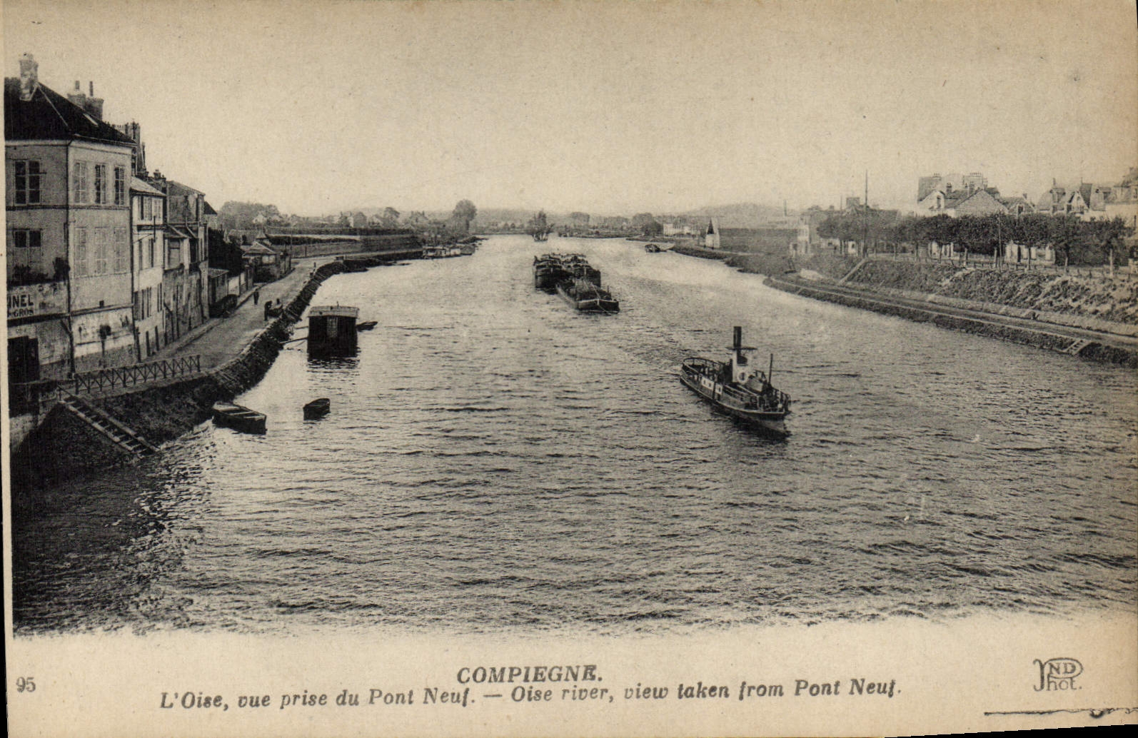 CPA Compiegne L'Oise vue prise du Pont Neuf