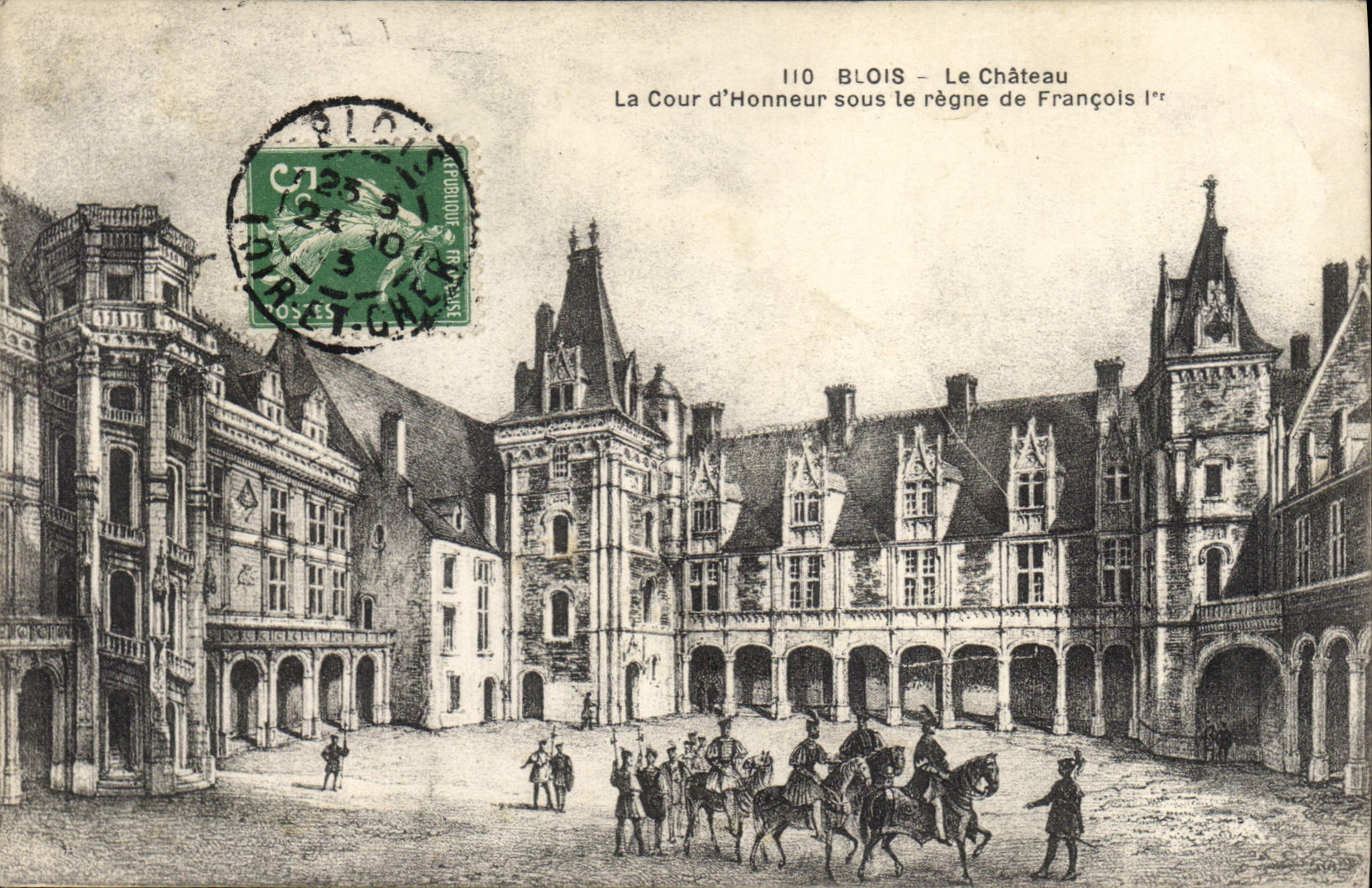 CPA Blois Le Chateau la cour d'Honneur sous le regne de Francois Ier