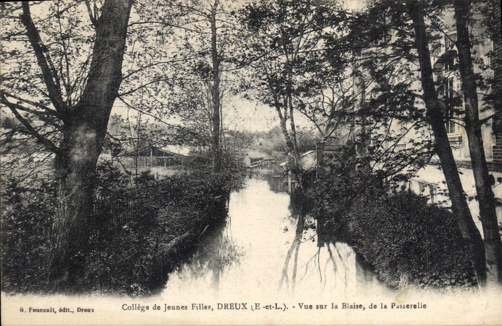 CPA College de Jeunes Filles Dreux E et L vue sur la Blaise de la Passerelle 