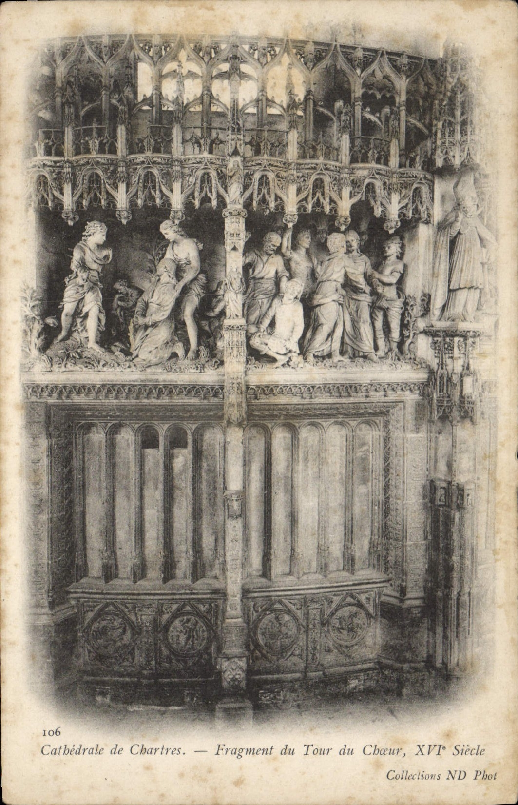 CPA Cathedrale de Chartres Fragment du Tour du Choeur XVI siecle