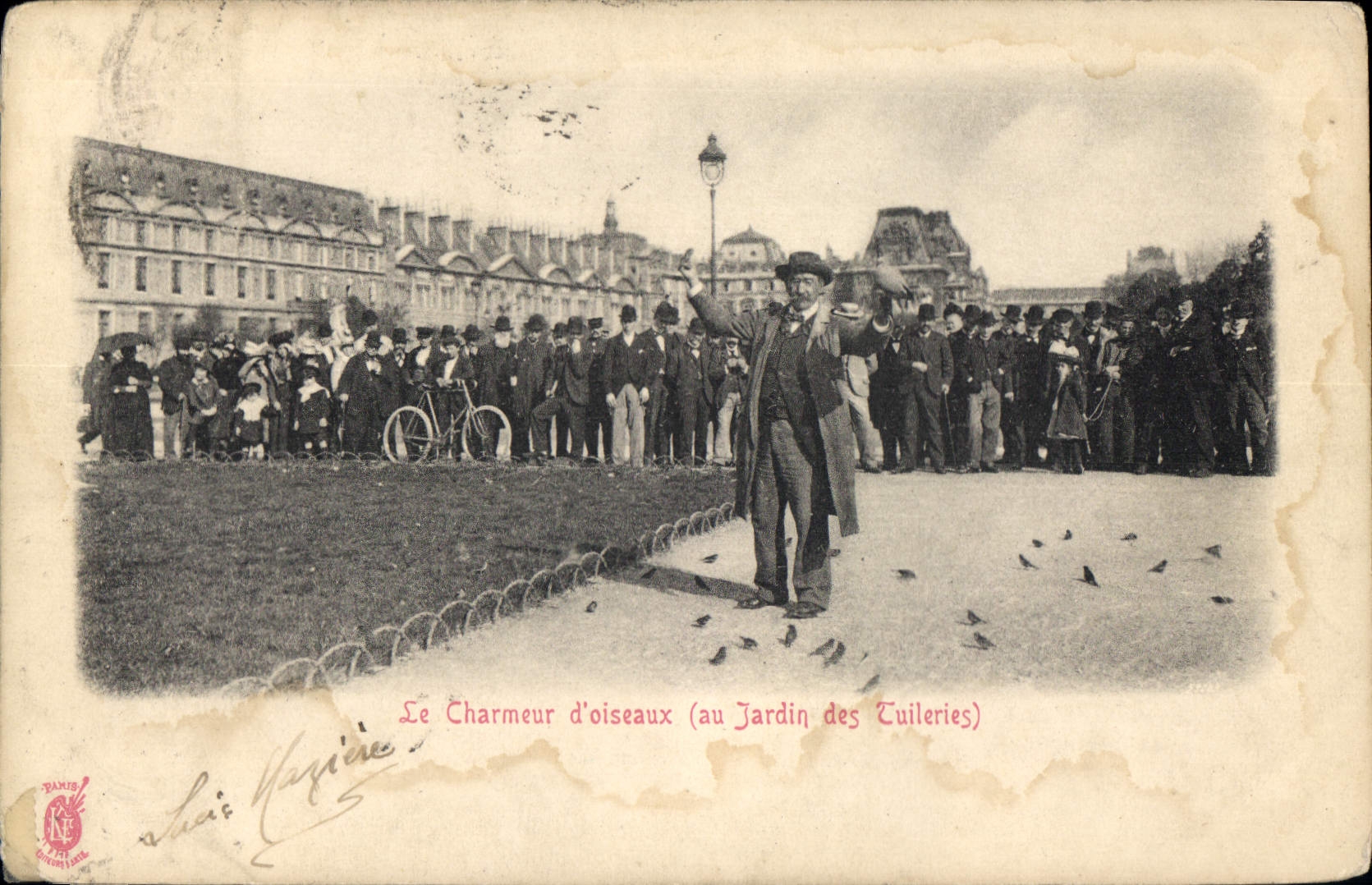 CPA Le Charmeur d'oiseaux au Jardin des Tuileries 