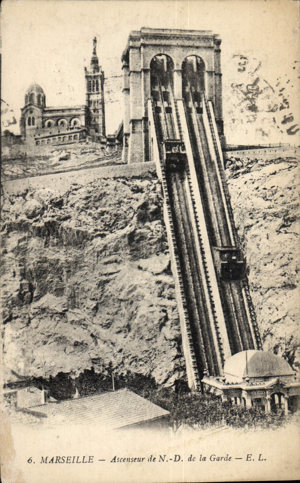 CPA Marseille Anscenseur de N D de la Garde 