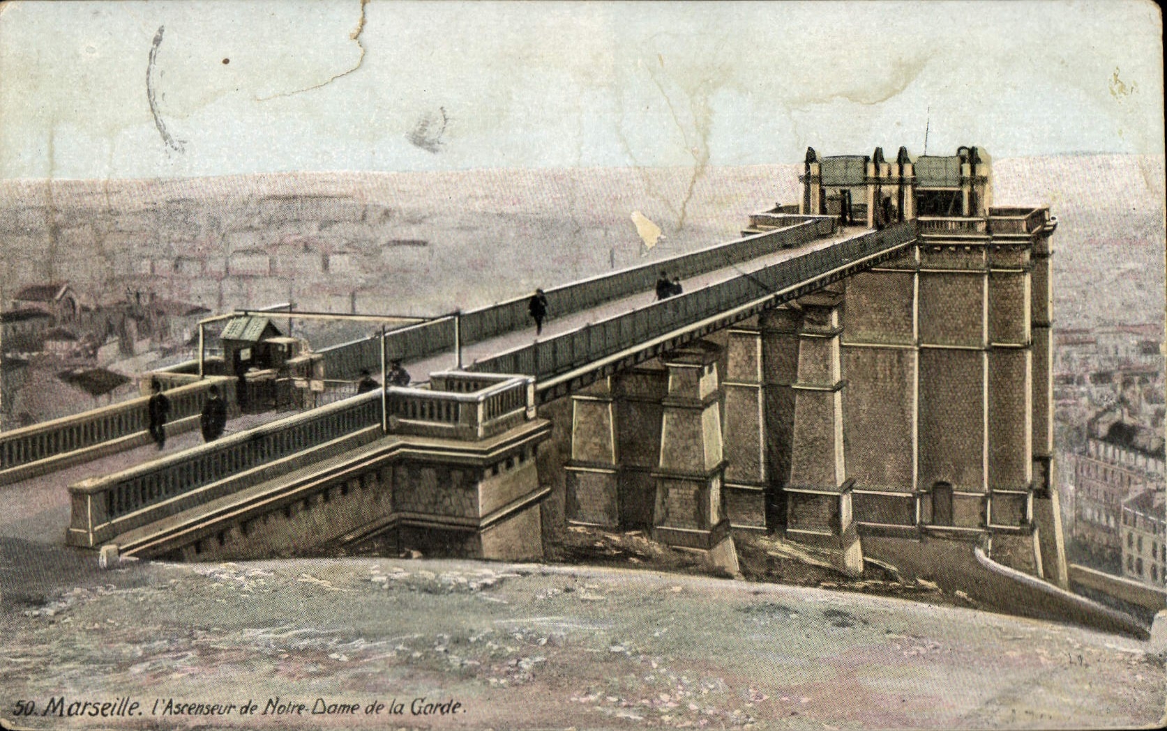 CPA Marseille l'Anscenseur de Notre Dame de la Garde 