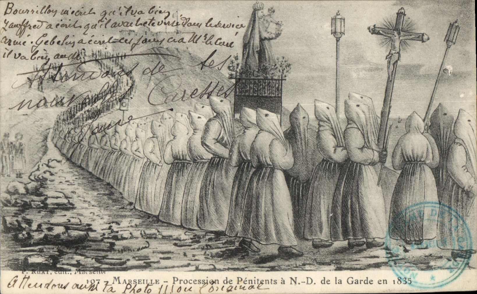 CPA Marseille Procession de Penitents a N D de la Garde en 1835 