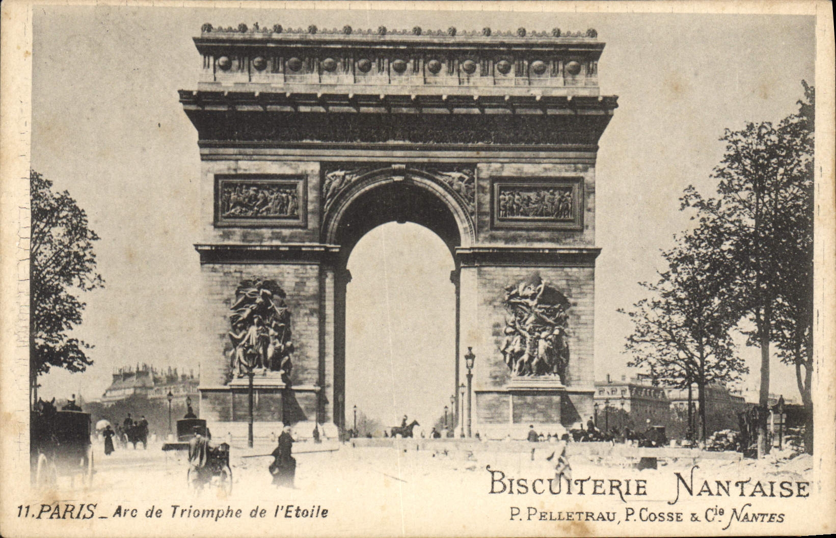 CPA Paris Arc de Triomphe de l'Etoile Biscuiterie Nantaise