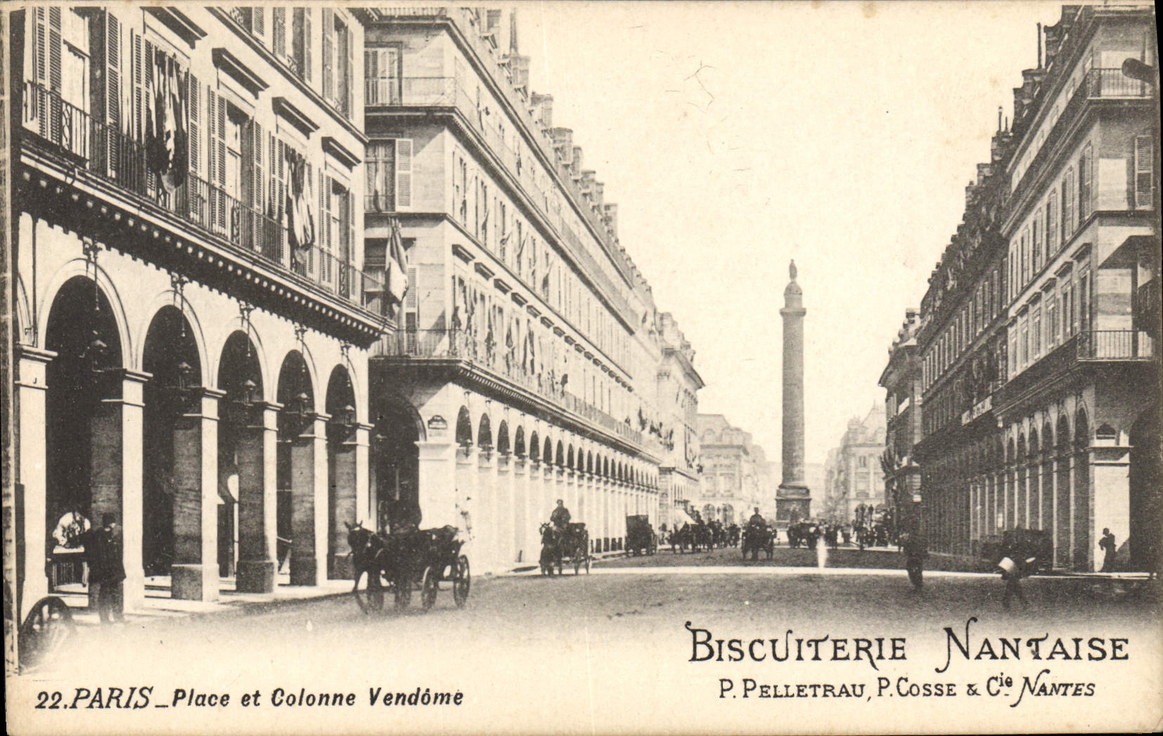 CPA Paris Place et Colonne Vendome Biscuiterie Nantaise