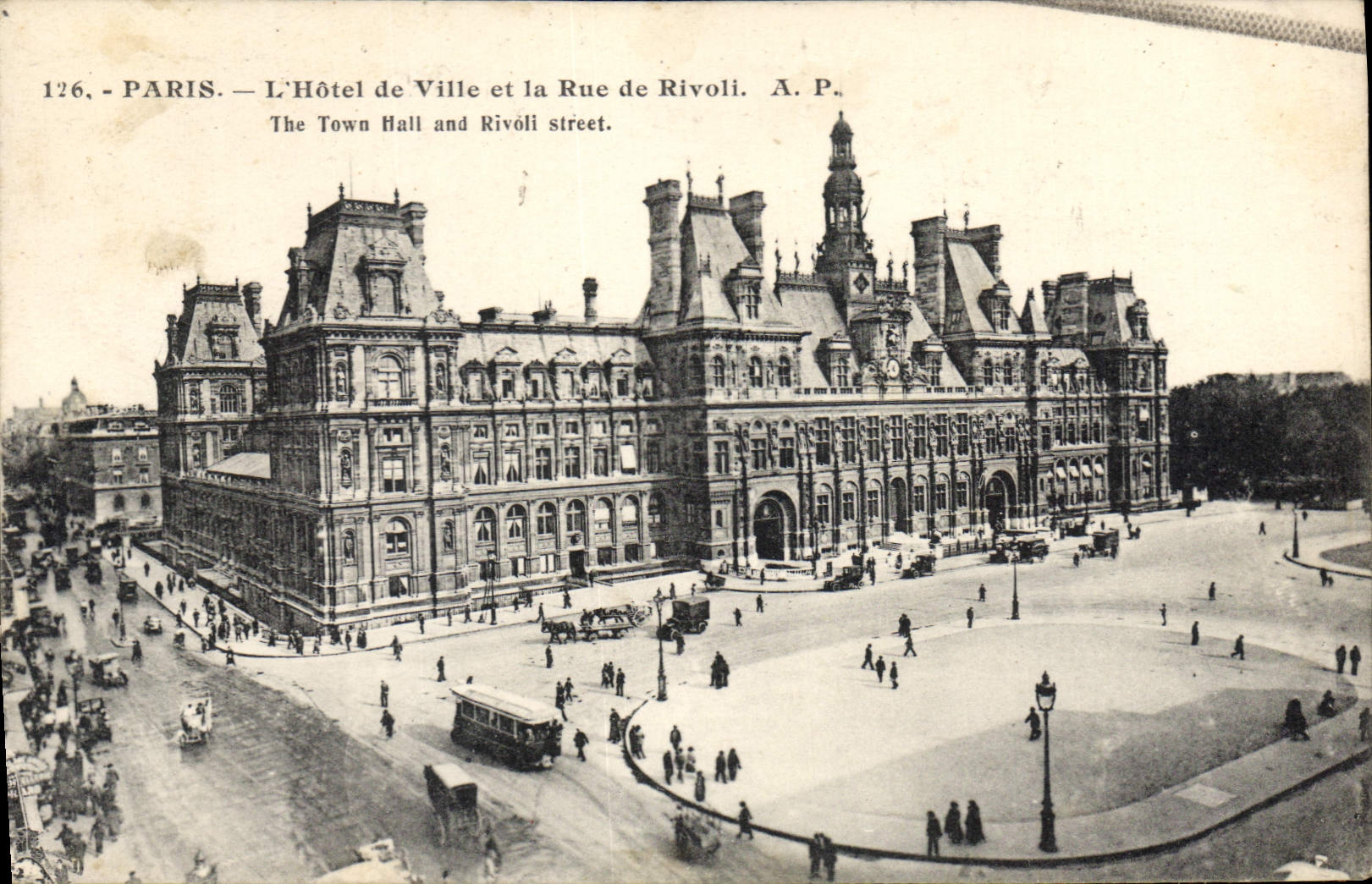 CPA Paris Hotel de Ville et la Rue de Rivoli