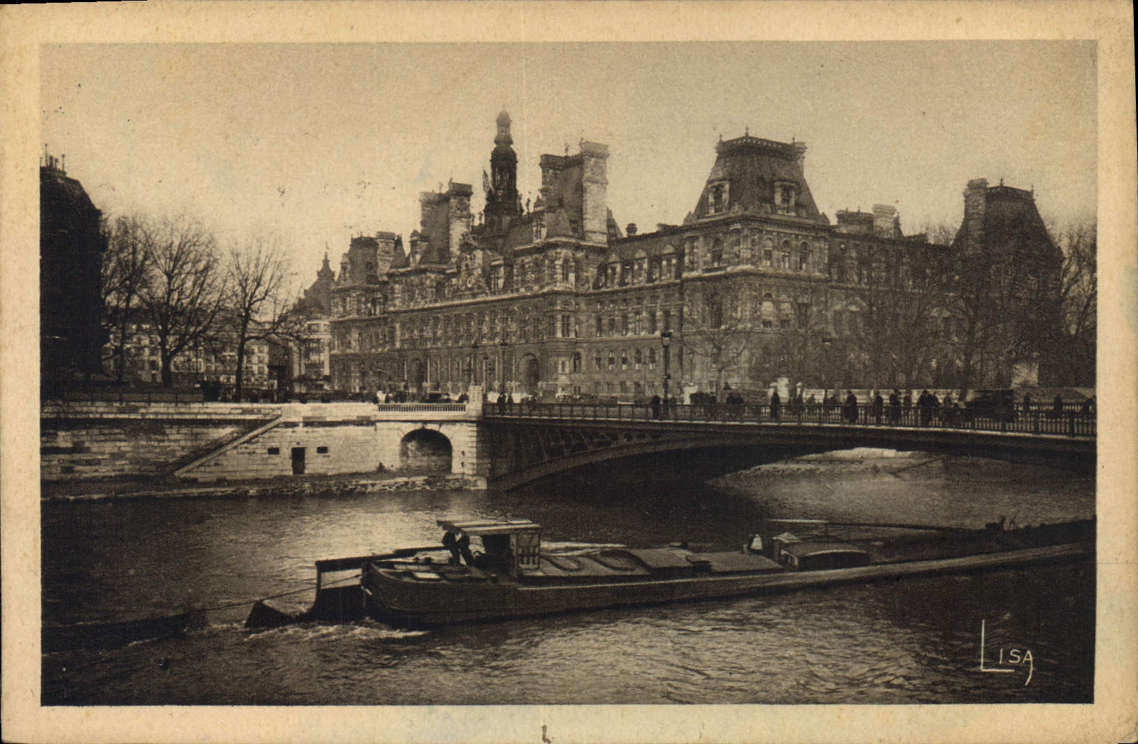 CPA Paris L'Hotel de Ville et le Pont d'Arcole