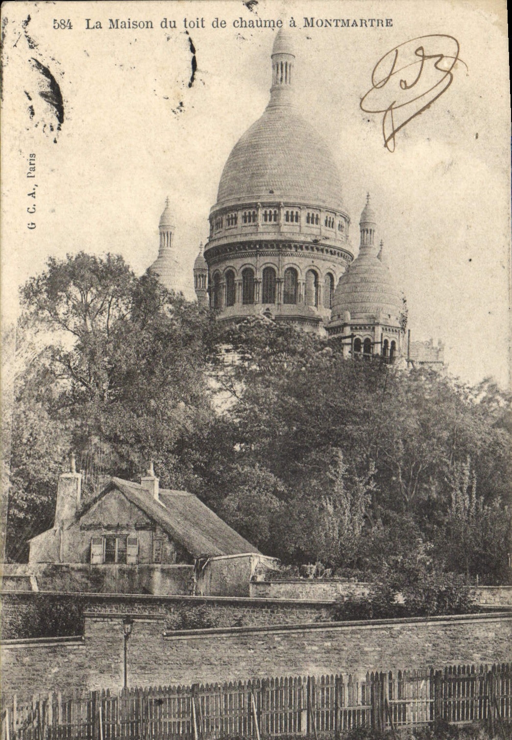 CPA La Maison de toit de chaume a Montmartre