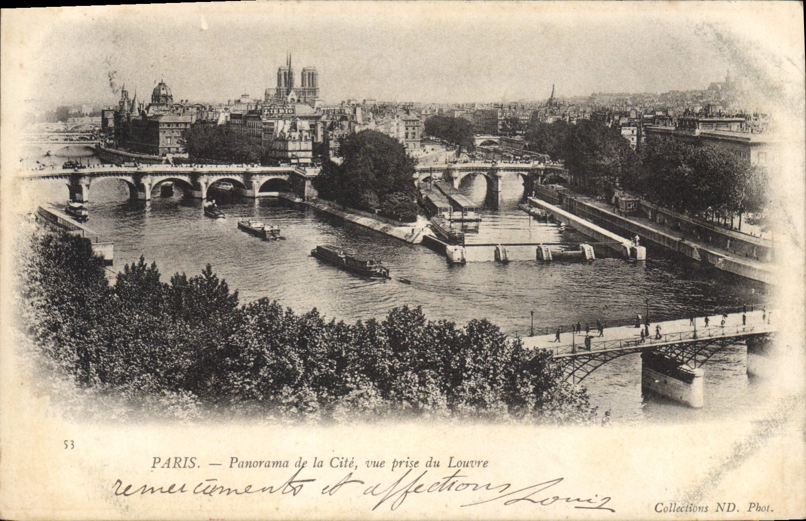 CPA Paris Panorama de la Cite vue prise du Louvre
