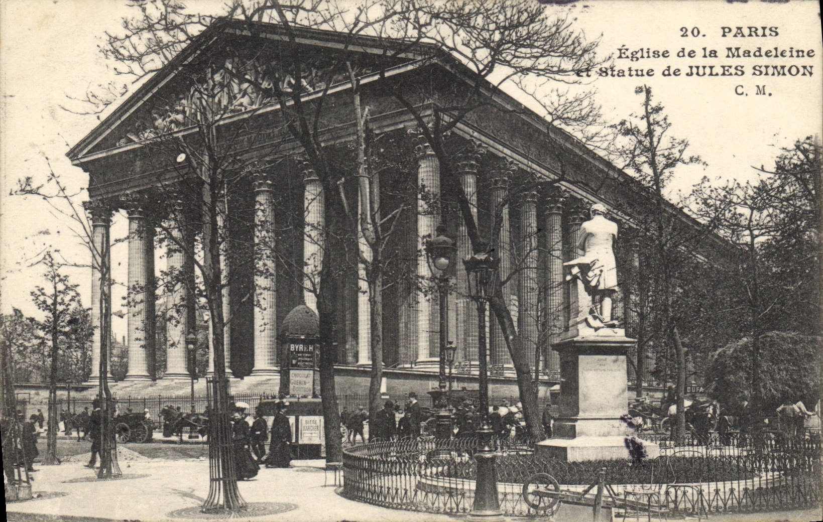 CPA Paris Eglise de la Madeleine et Statue de Jules Simon