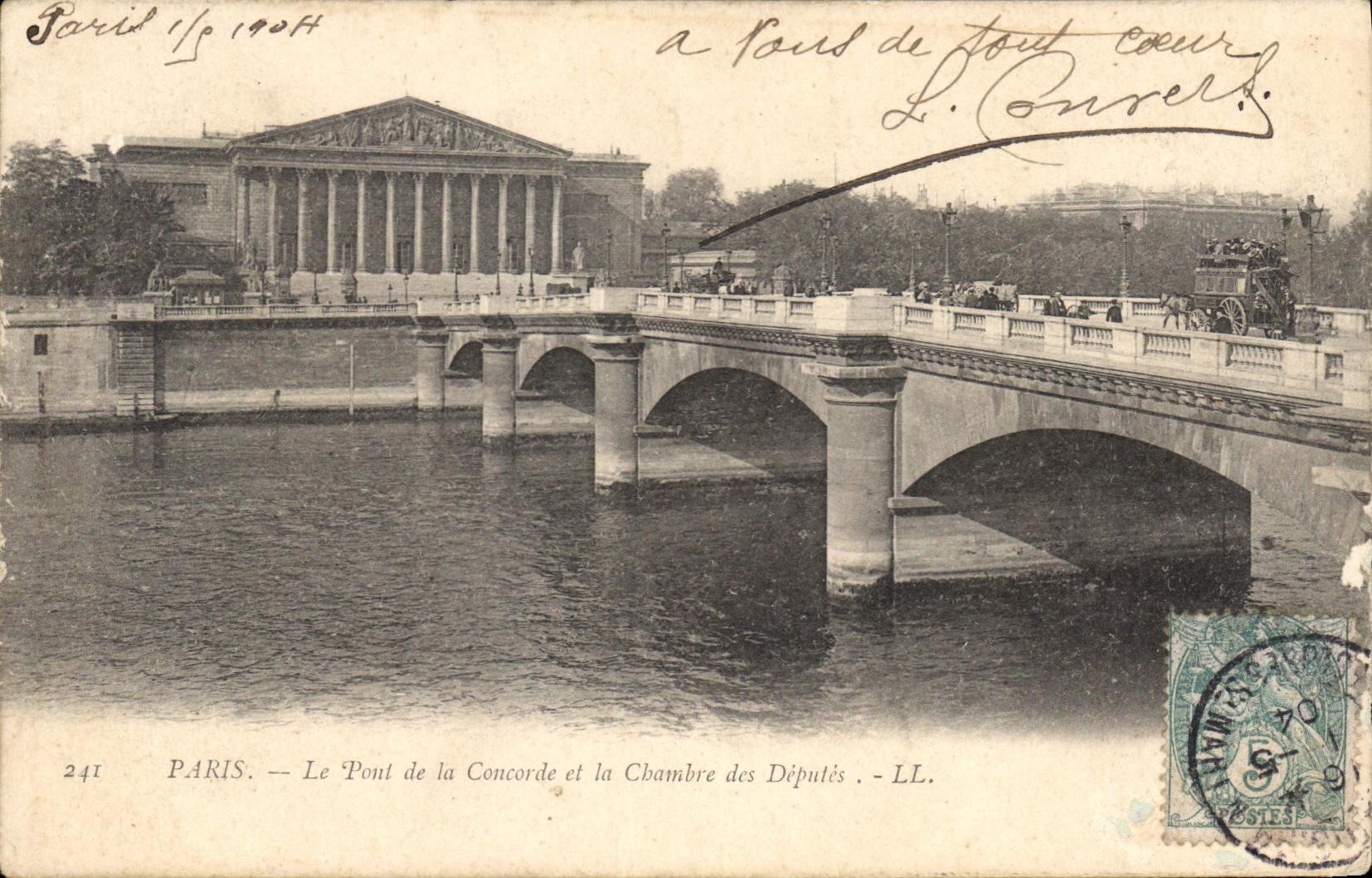 CPA Paris Le Pont de la Coucorde et la Chambre des Deputes