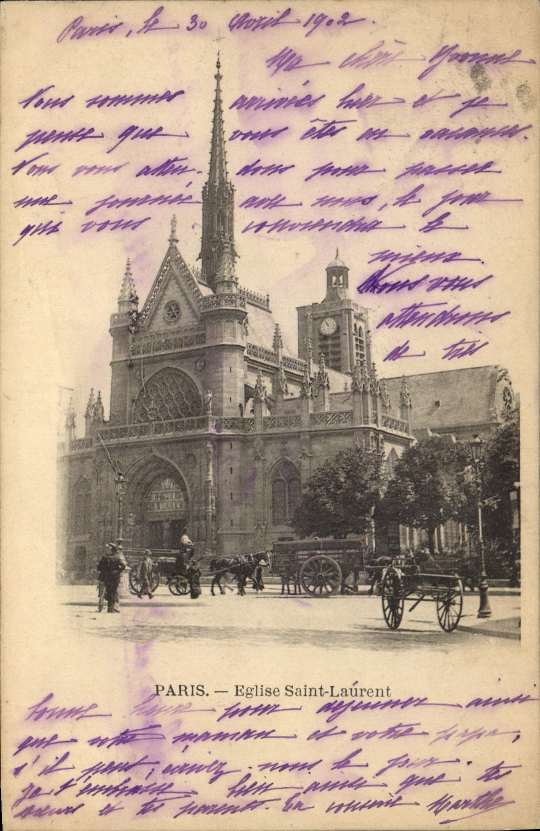 CPA Paris Eglise Saint Laurent 