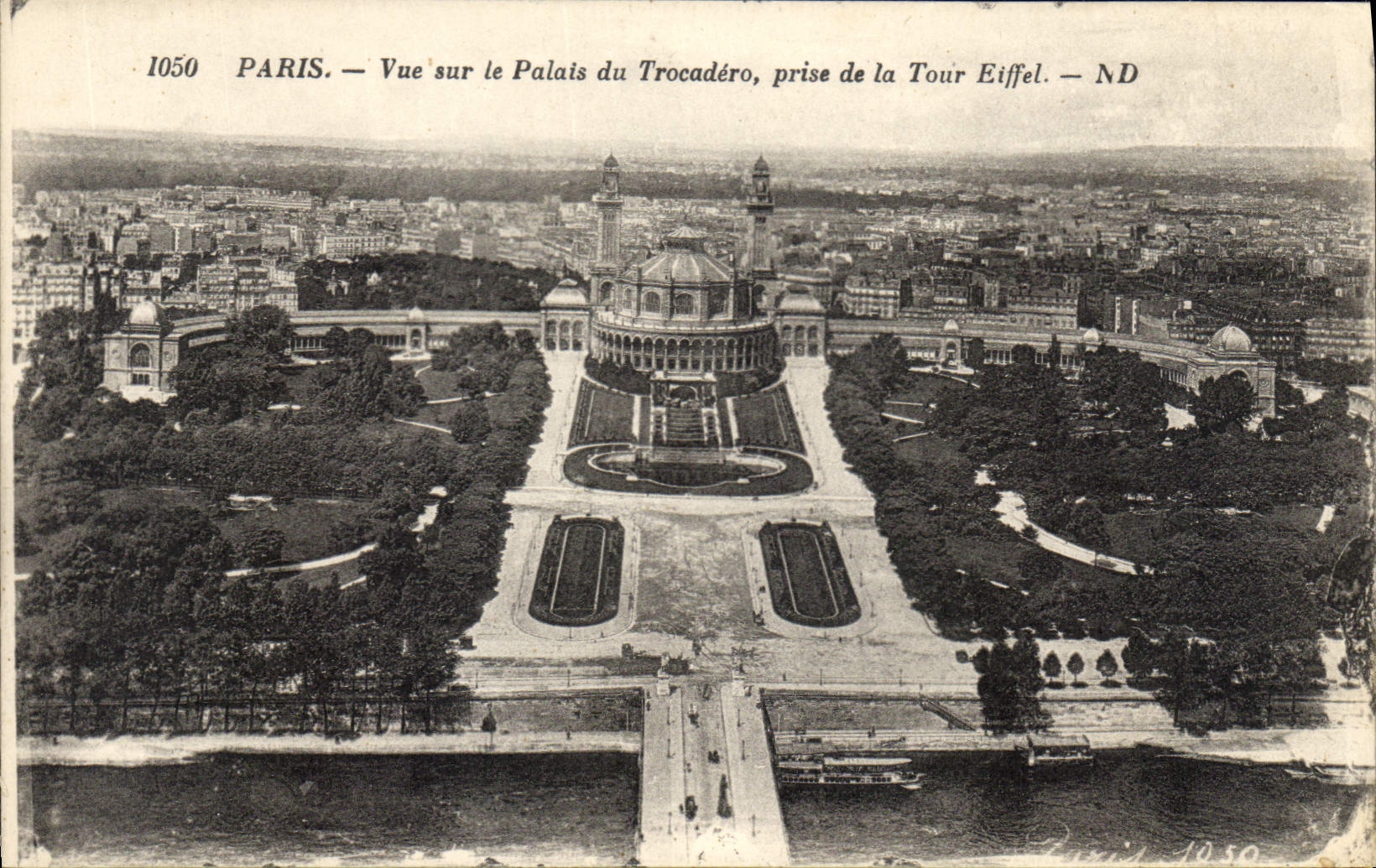 CPA Paris Vue sur le Palais Trocadero prise de la Tour Eiffel 