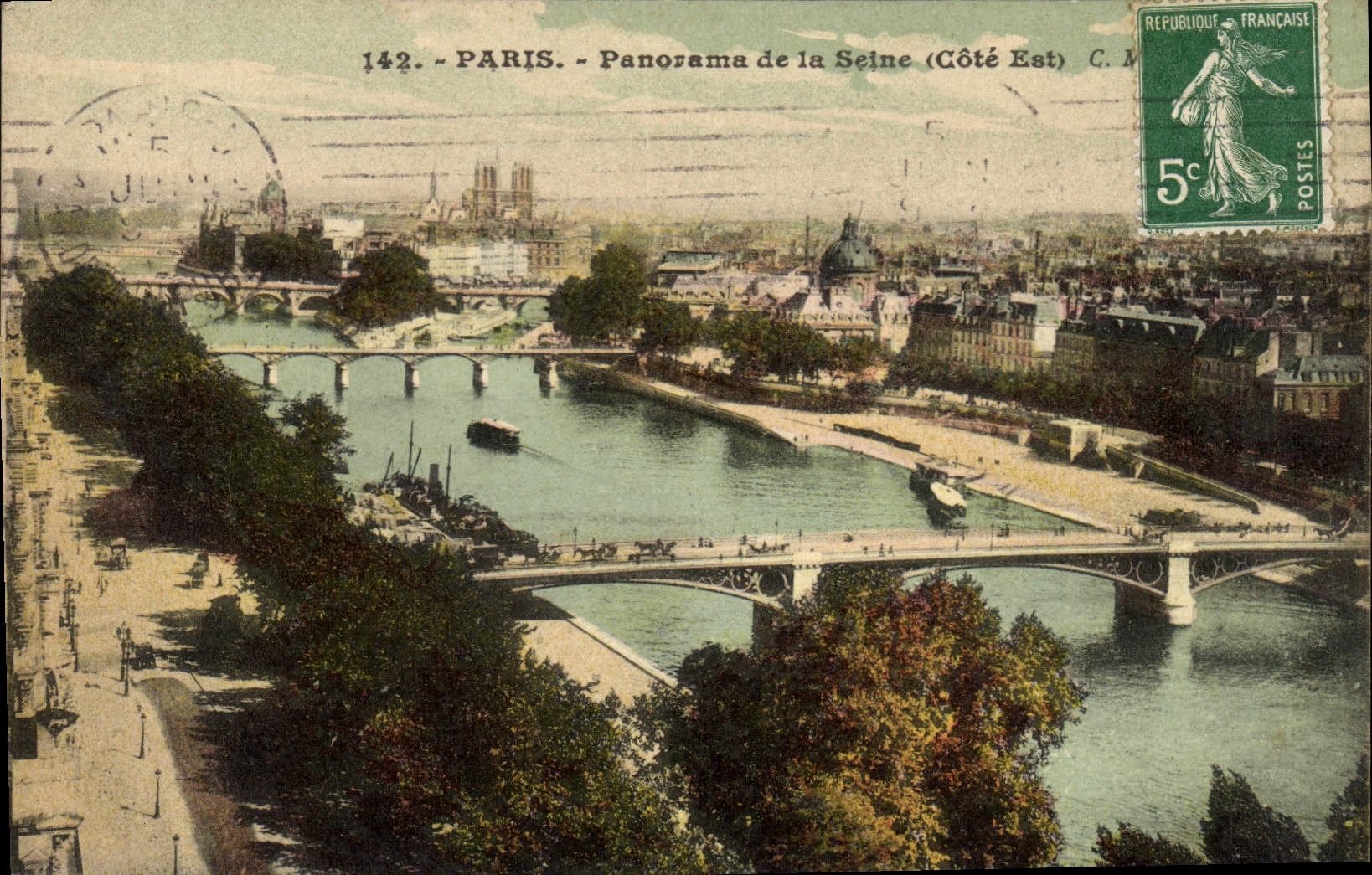 CPA Paris Panorama de la Seine Cote Est 