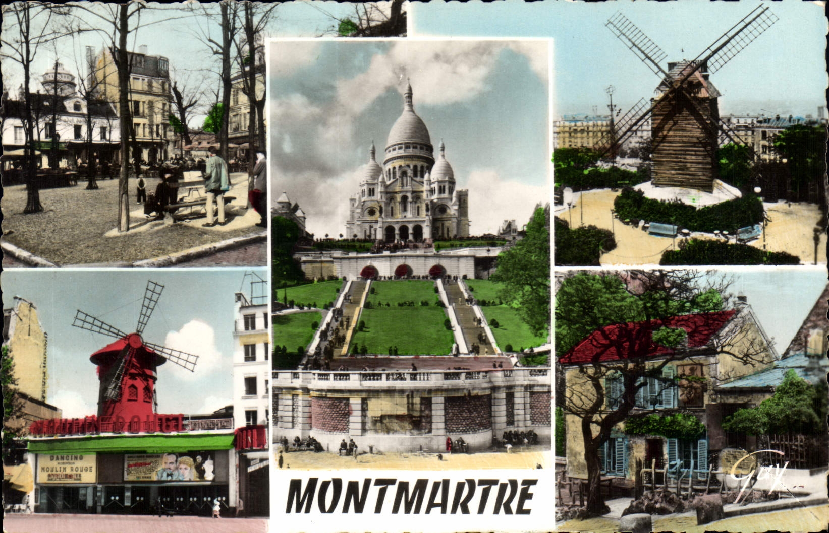 CPA Paris et ses Merveilles Montmartre La basilique du Sacre Coeur de Montmartre et les jardins Le m