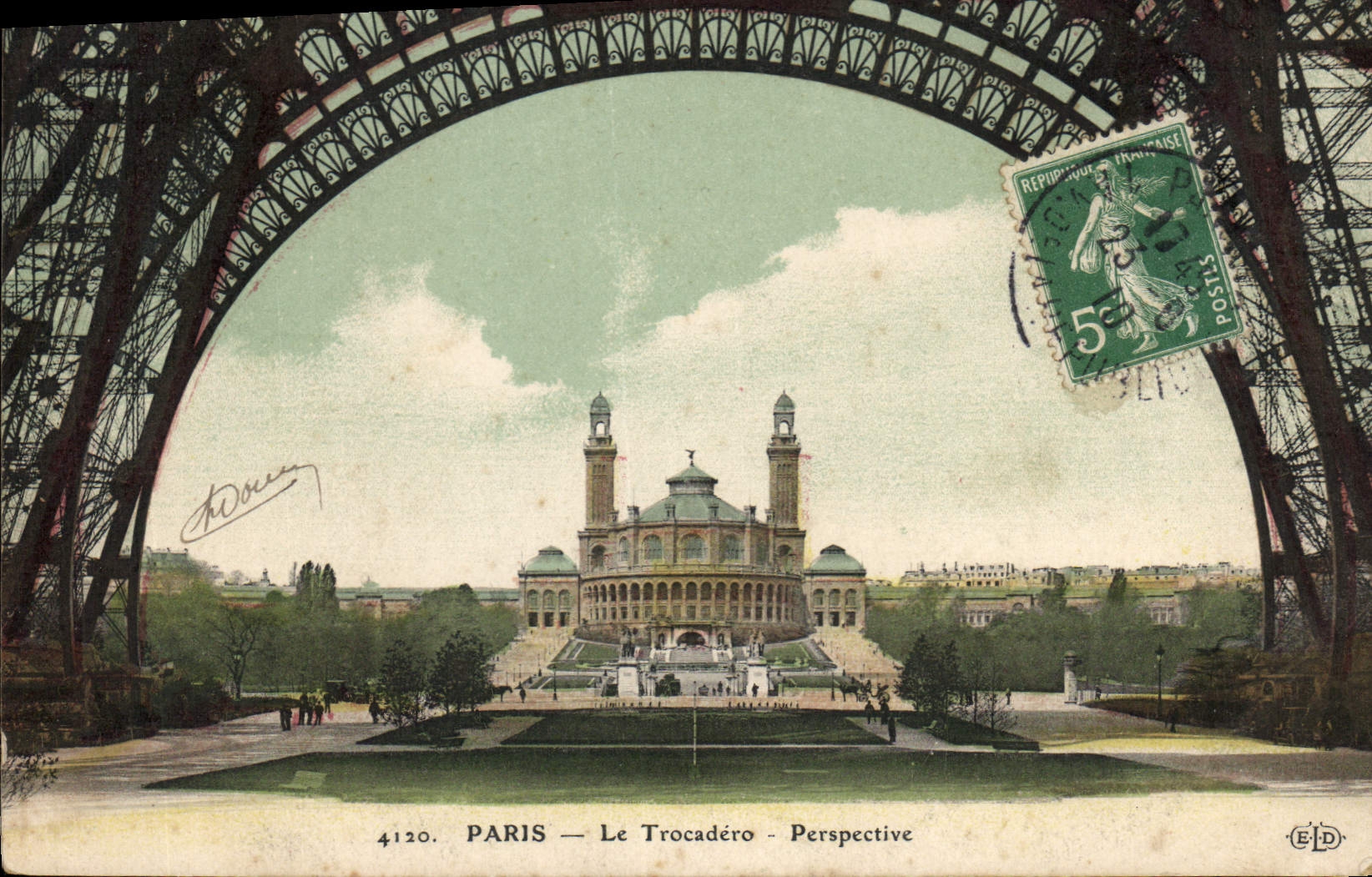 CPA Paris Le Trocadero Perspective 