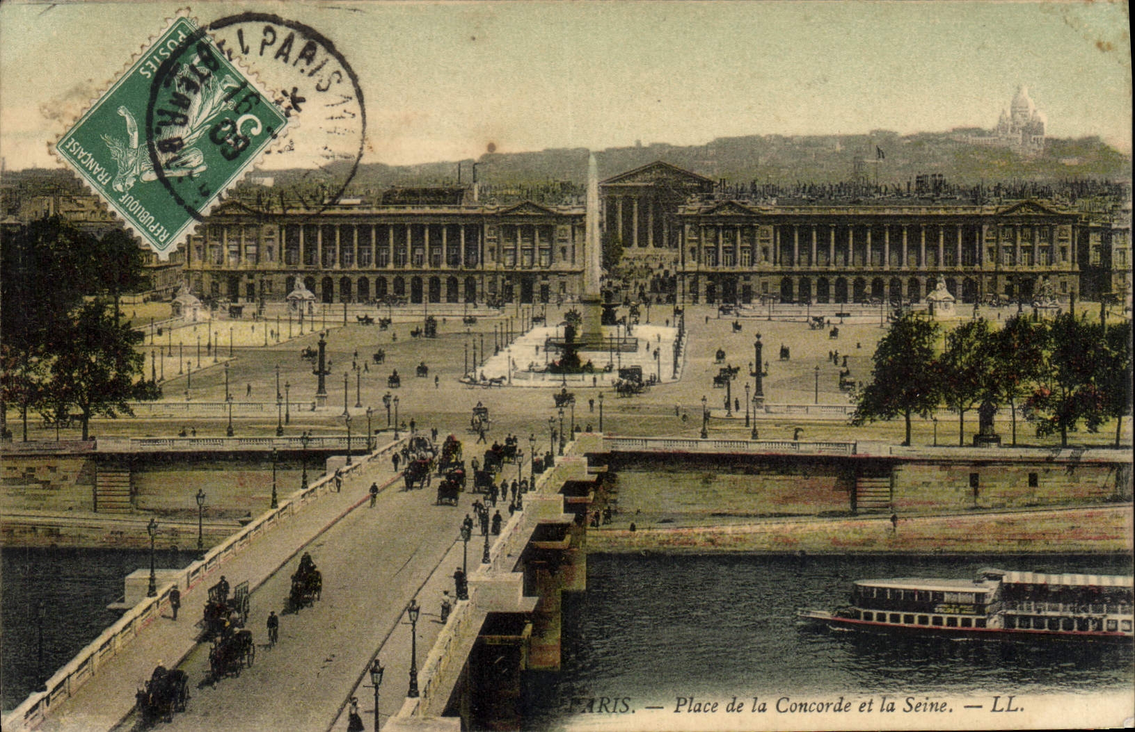 CPA Paris Place de la Concorde et la Seine