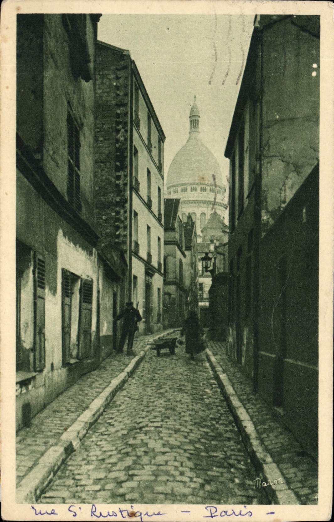 CPA Paris La Rue Saint Rustique 