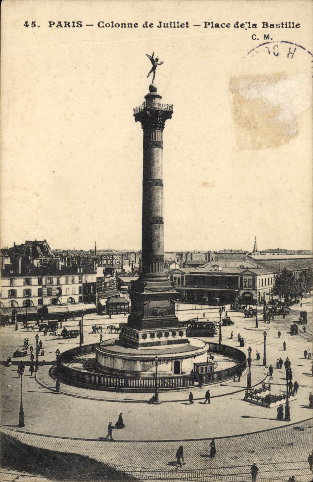CPA Paris Colonne de Juillet Place de la Bastille