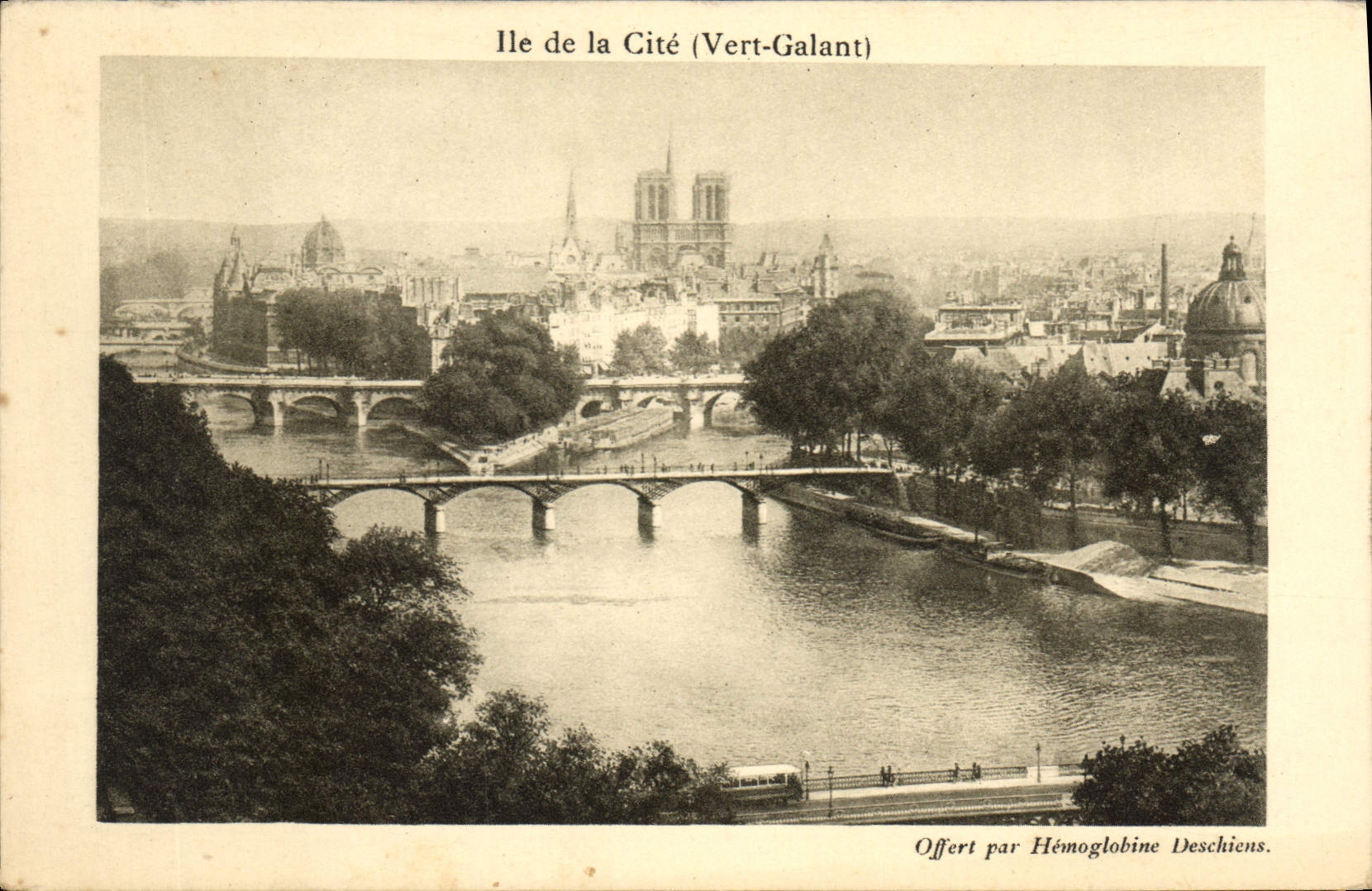 CPA Ile de la Cite Vert Galant Offert par Hemoglobine Deschiens 