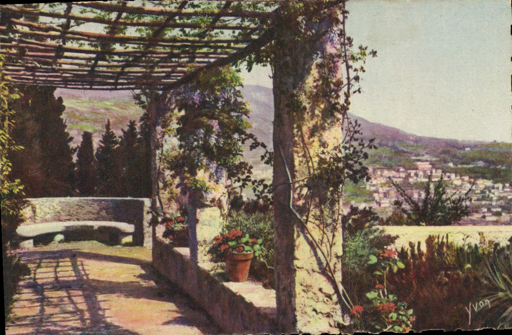 CPA La Douce France Cote d'Azur Nice Alpes Maritimes Pergola de l'abbaye de Cimiez