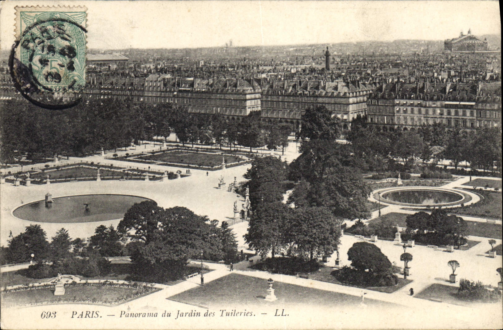 CPA Paris Panorama du Jardin des Tuileries