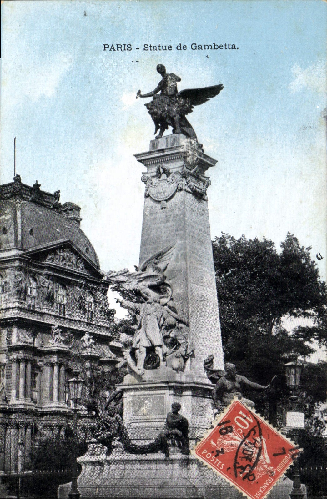 CPA Paris Statue de Gambetta 