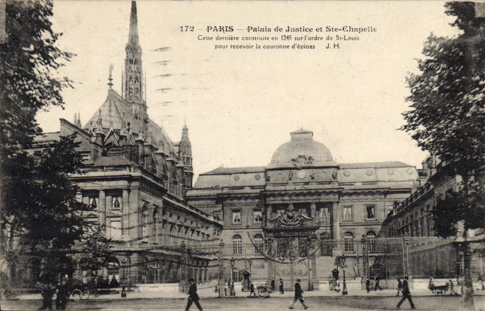 CPA Paris Palais de justice et Ste Chapelle cette derniere construite en 1245 sur l'ordre de St Loui
