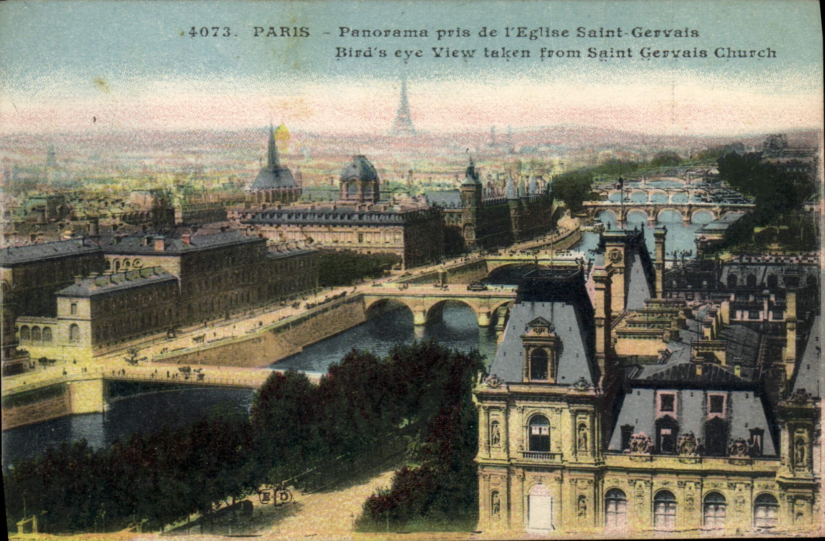 CPA Paris Panorama pris de l'eglise Saint Gervais