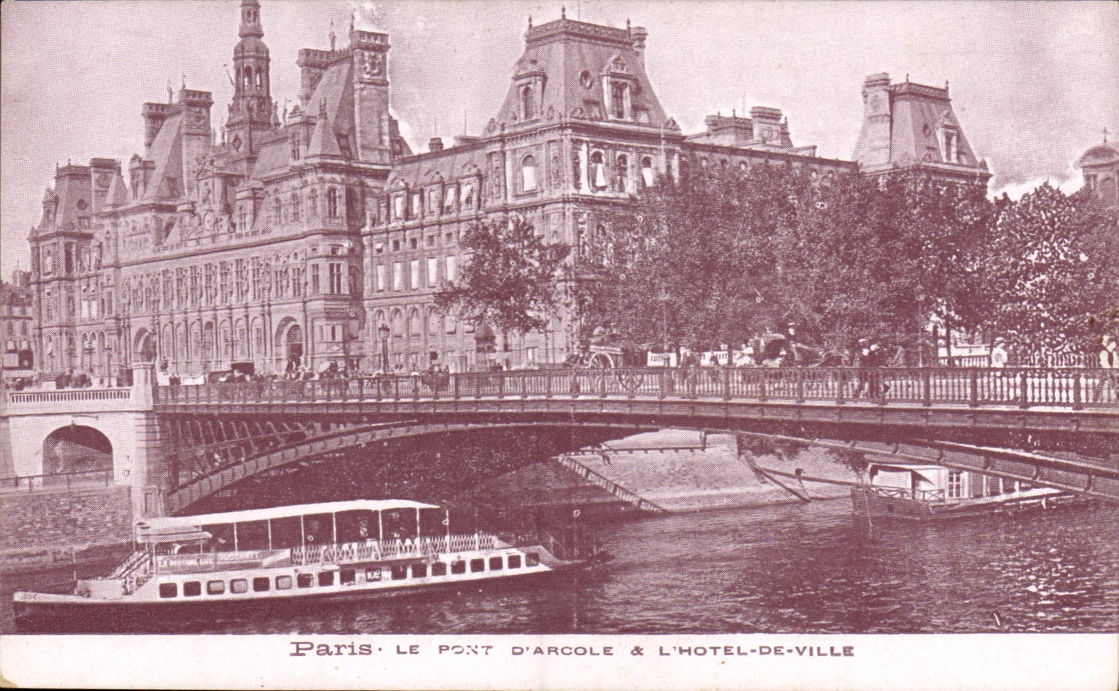 CPA Paris le Pont d'Arcole et l'hotel de Ville