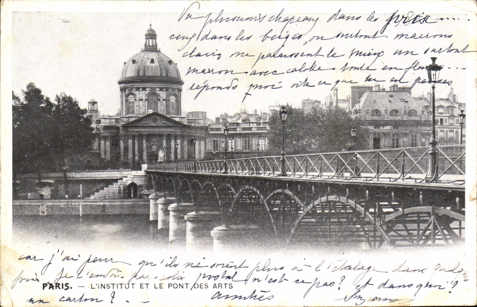 CPA Paris l'Institut et le Pont des Arts 
