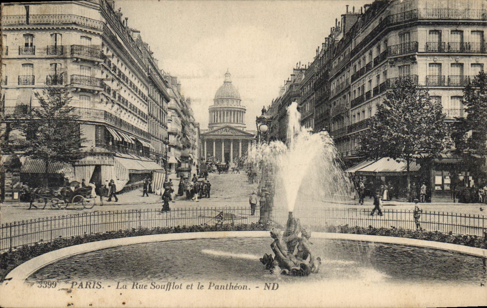CPA Paris la Rue Soufflot et le Pantheon