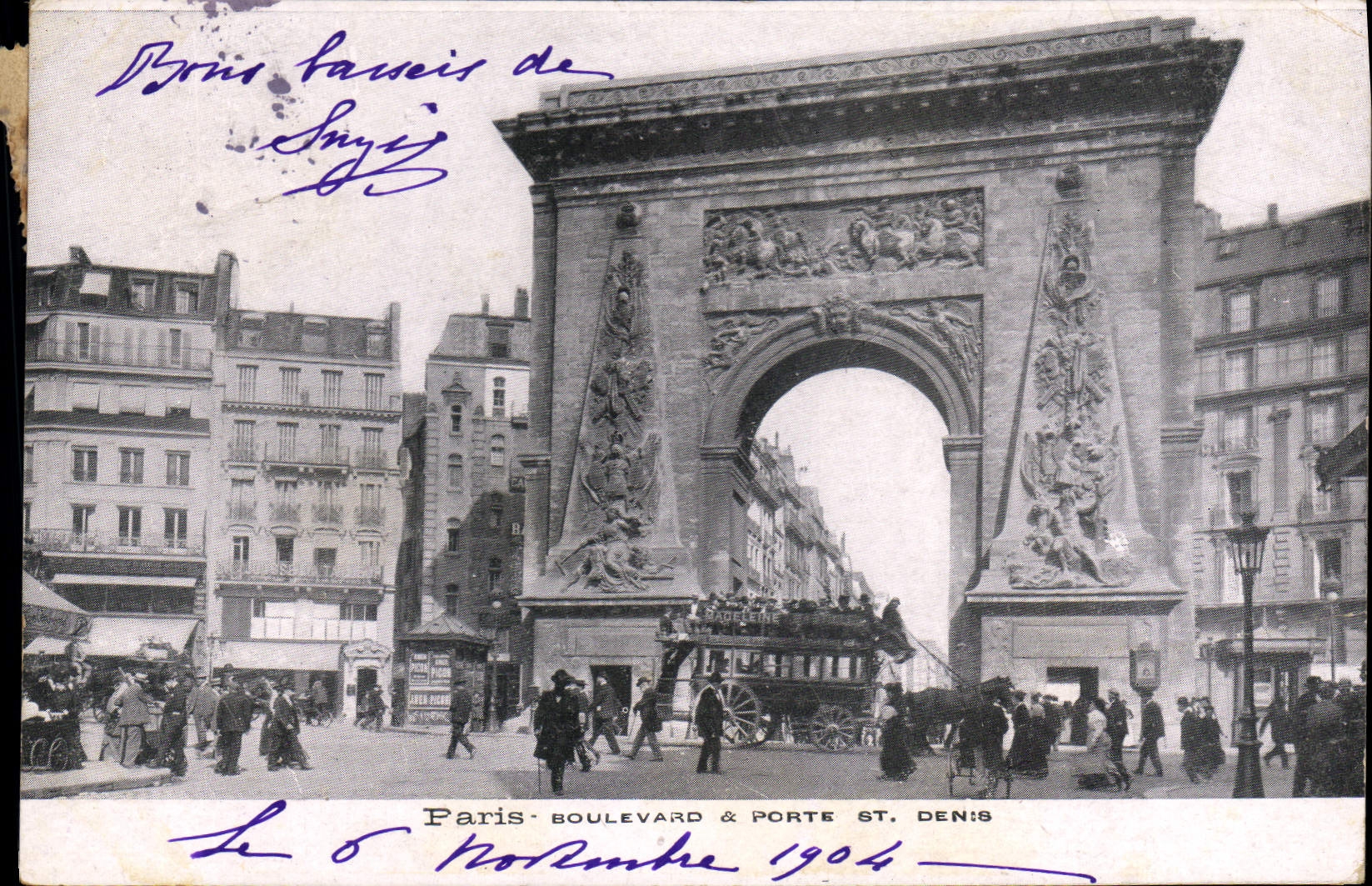 CPA Paris Boulevard et Port St Denis 