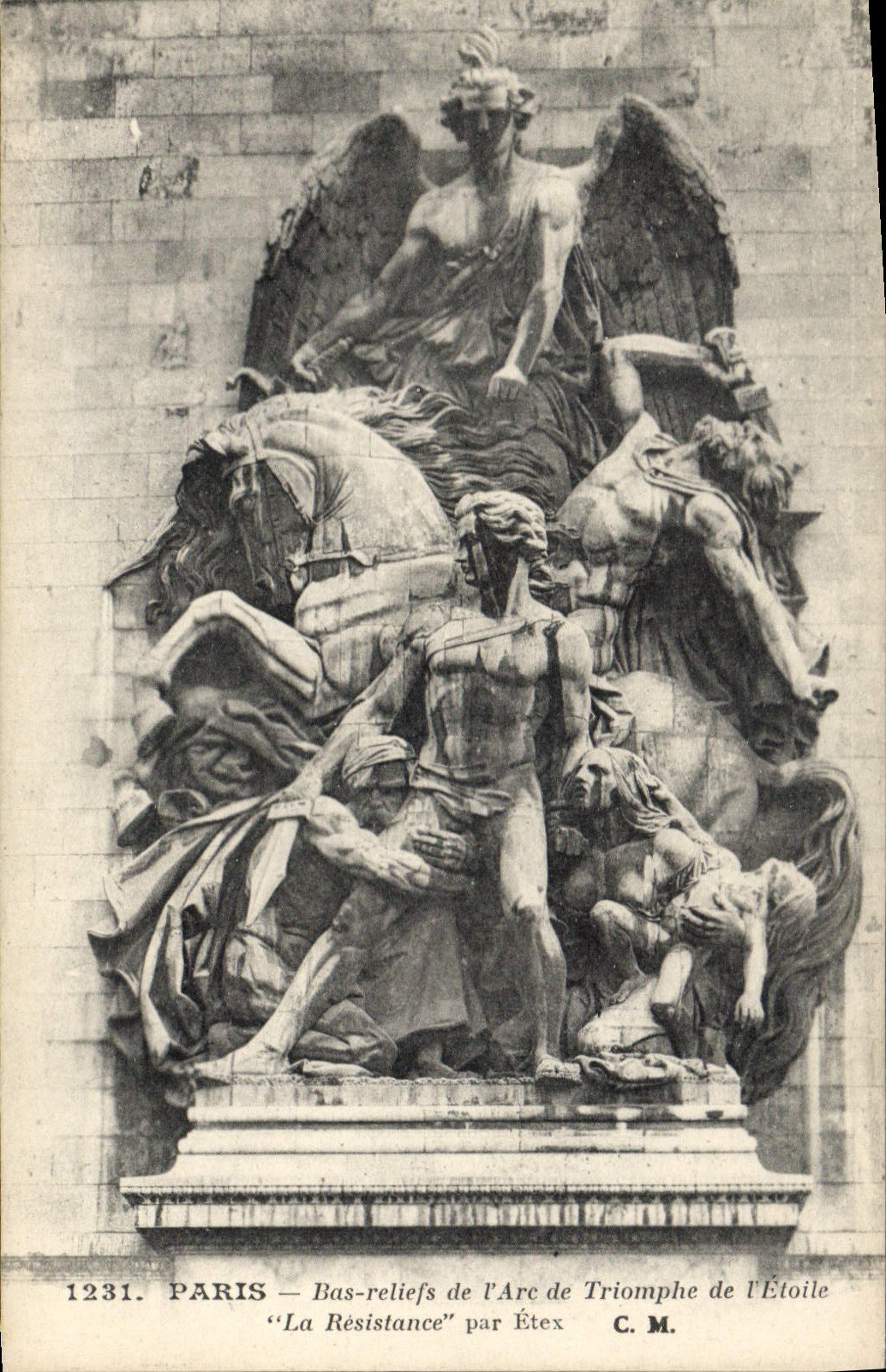 CPA Paris Bas Reliefs de l'Arc de Triomphe de l'Etoile la Resistance par Etex 