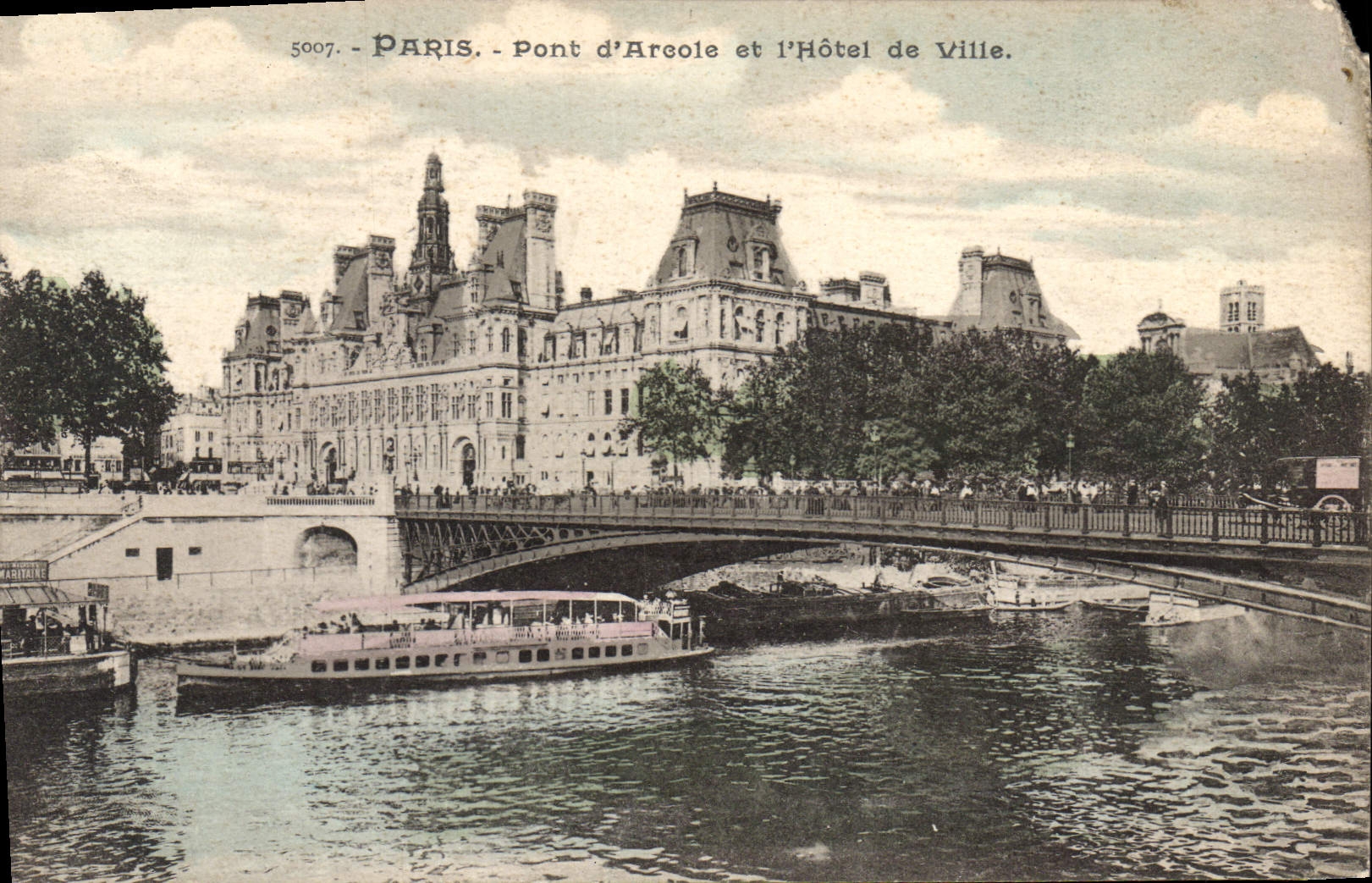 CPA Paris Pont d'Arcole et l'hotel de Ville