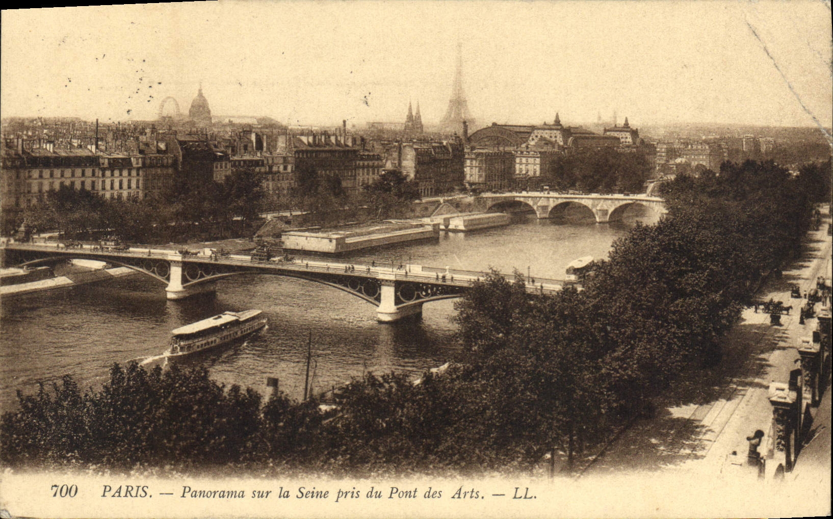 CPA Paris Panorama sur la Seine pris du Pont des Arts