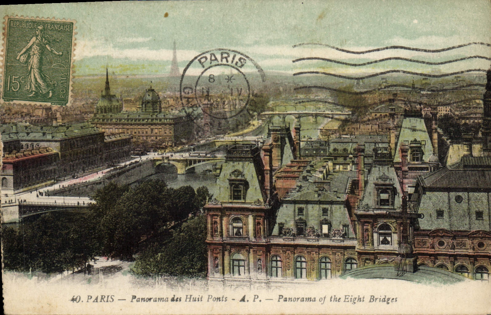 CPA Paris Panorama des Huits Ponts 