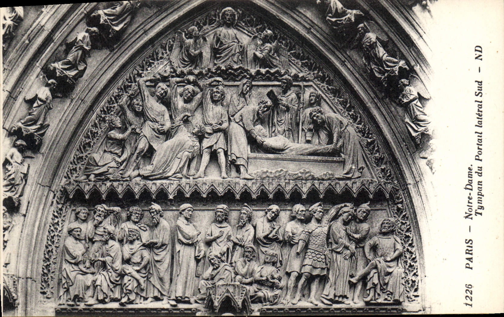 CPA Paris Notre Dame Tympan du portail lateral Sud 