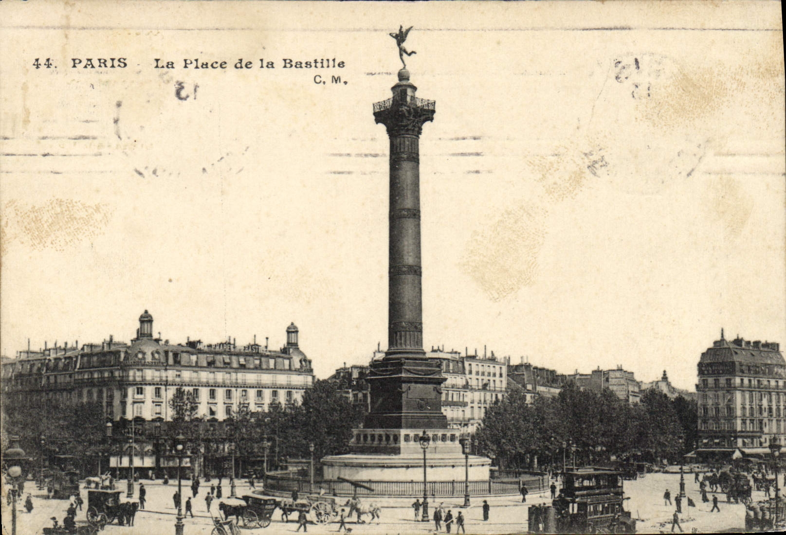 CPA Paris la Place de la Bastille 